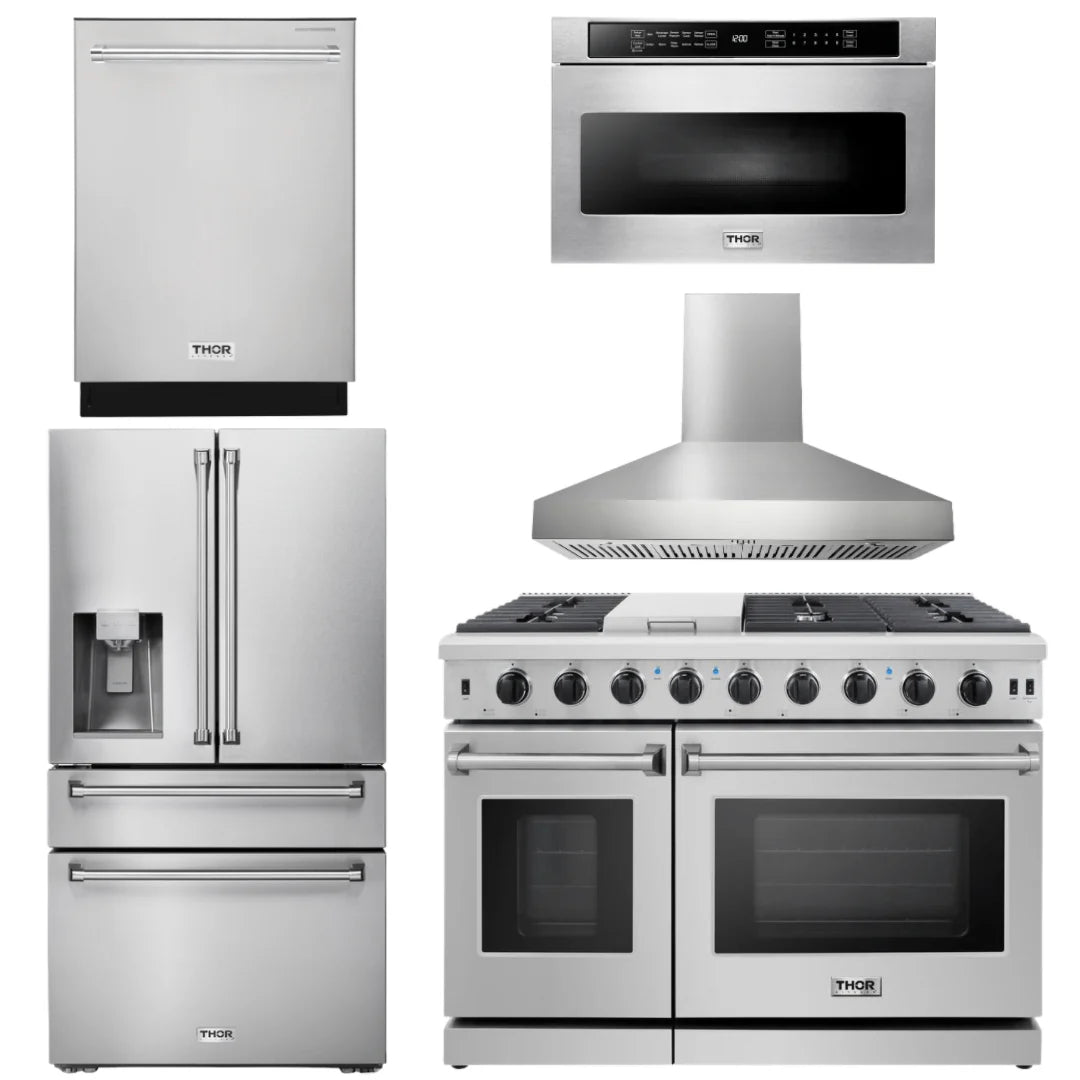 48 Gas Range, Range Hood, Dishwasher, Refrigerator, Microwave P942930