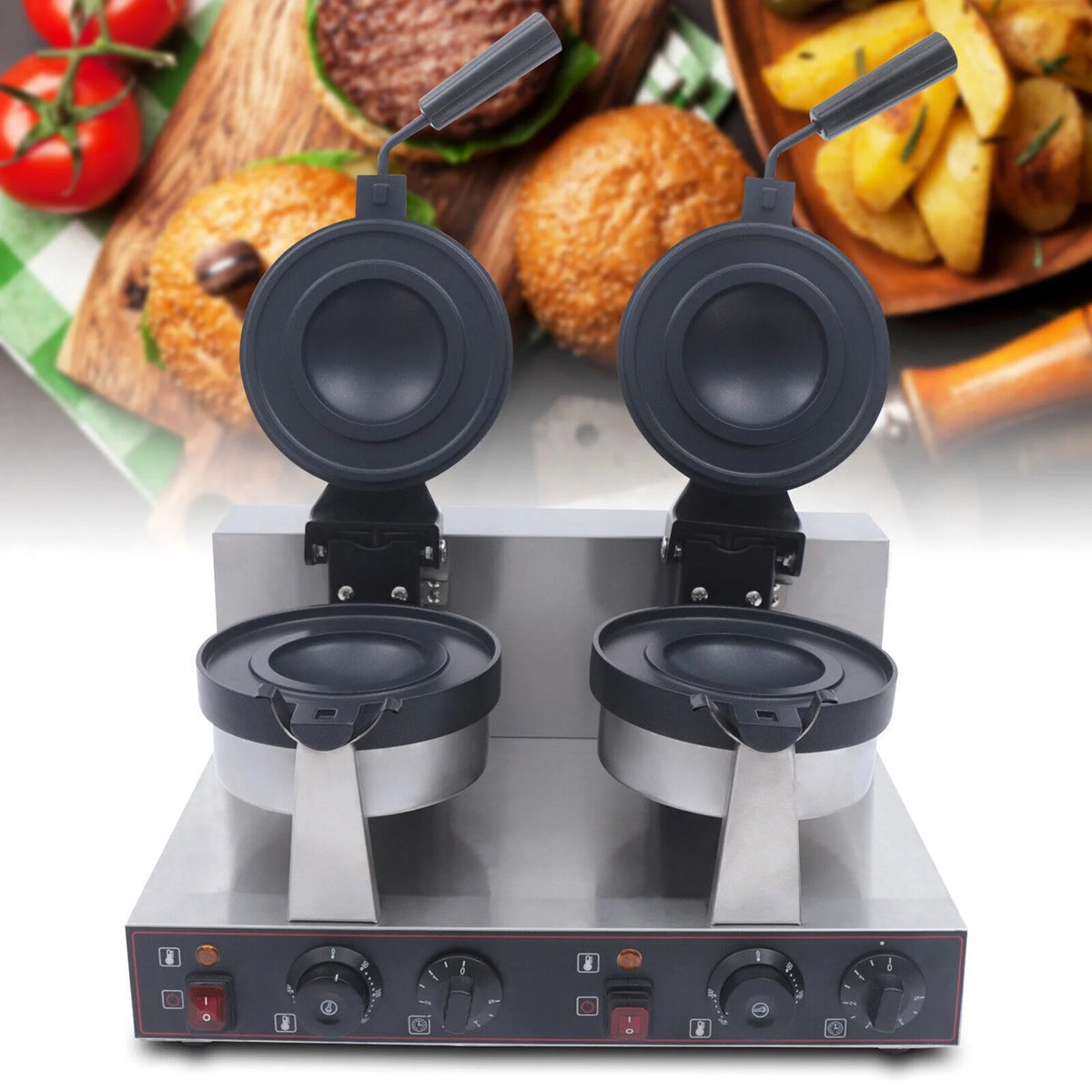 Double Head Stainless Steel Non-stick Electric Waffle Maker 2400W Z8986