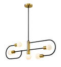 Matte Black Foundry Brass 5 Light Island/Billiard A79632
