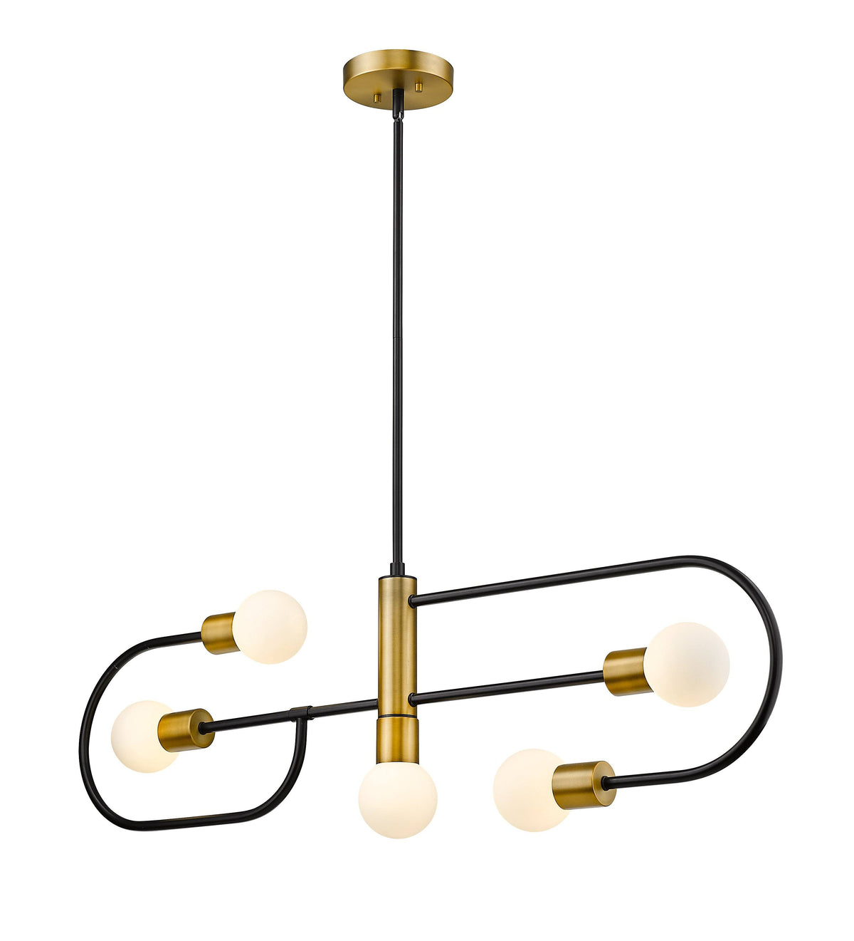 Matte Black Foundry Brass 5 Light Island/Billiard A79632