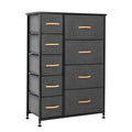 Gray Black Steel Fabric 9 Drawer Dresser T171184