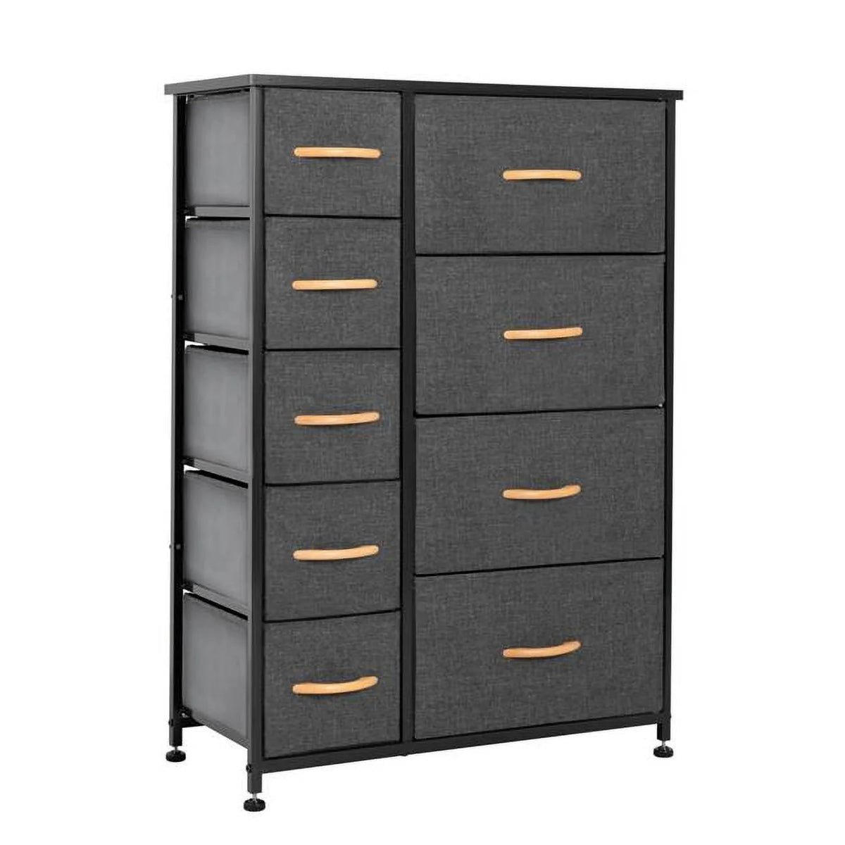 Gray Black Steel Fabric 9 Drawer Dresser T171184