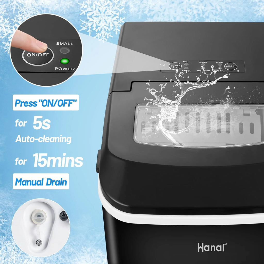 Black Portable Compact Countertop Ice Maker K731822