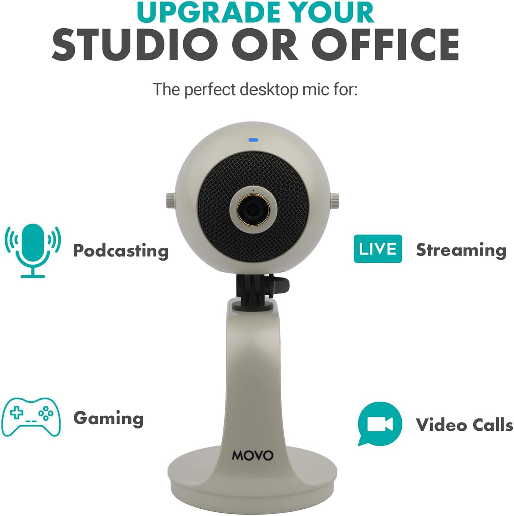 Pearl White 1080p HD Webcam and Condenser Microphone B4437