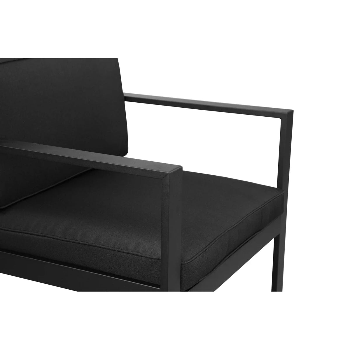 29 Inch Jet Black Aluminum Armchair I235