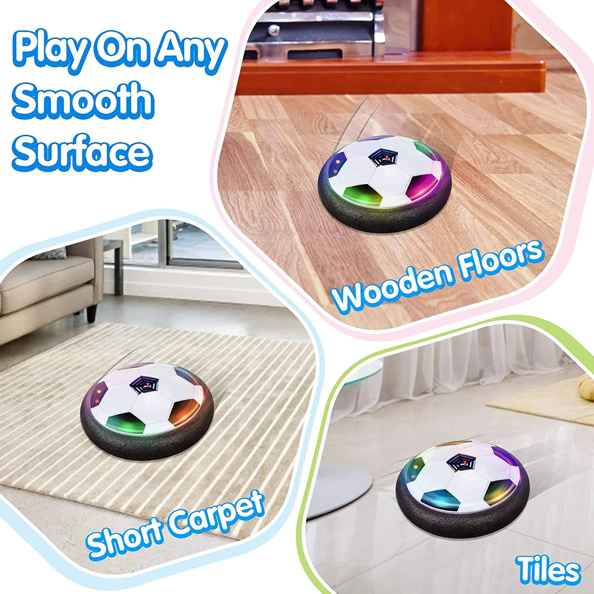 Hover Soccer Ball Set of 2 with LED Lights and Soft Foam Bumpers S233