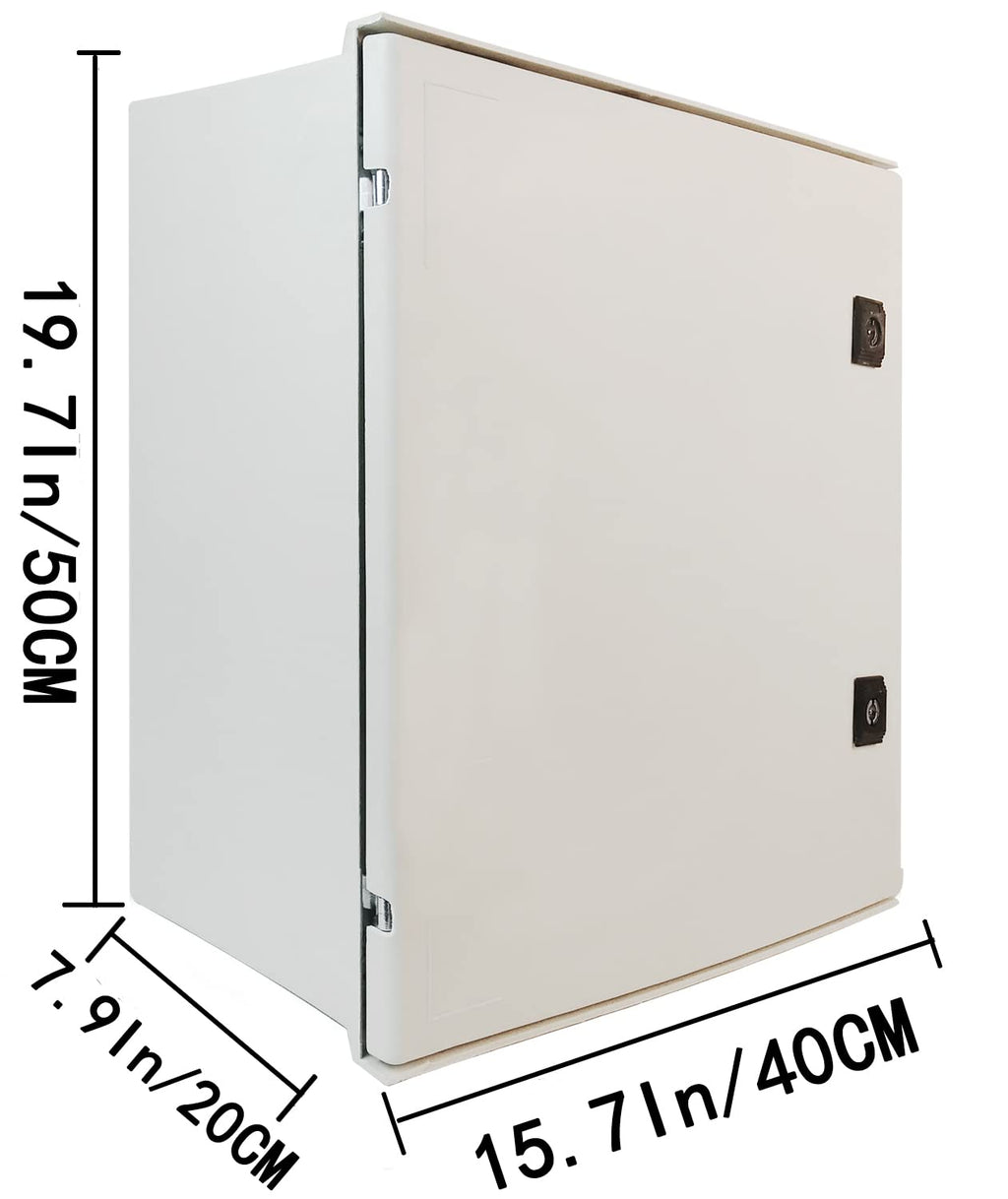 19.7×15.7×7.9 Fiberglass IP65 Weatherproof Wall-Mounted Electrical Enclosure Box P693204