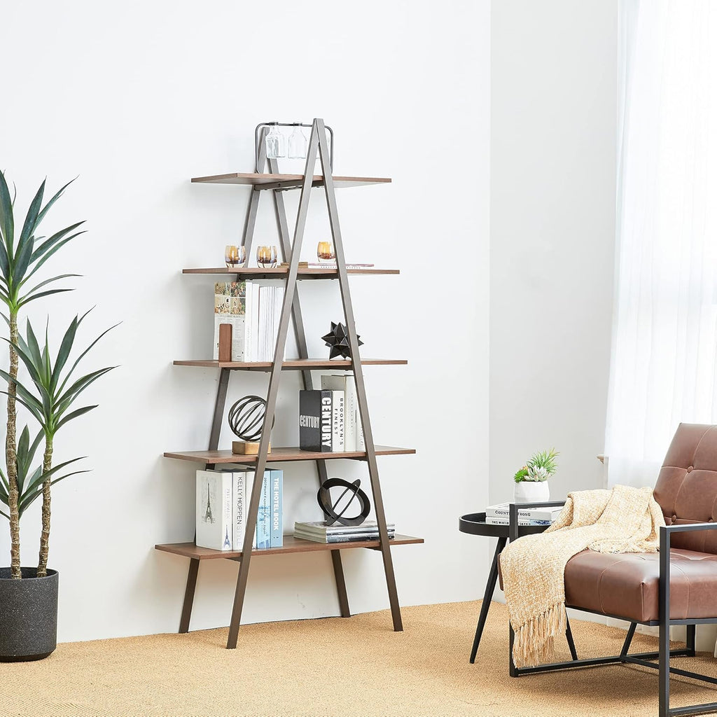 Black 3 Tier Metal Frame Wood Bookshelf H99399