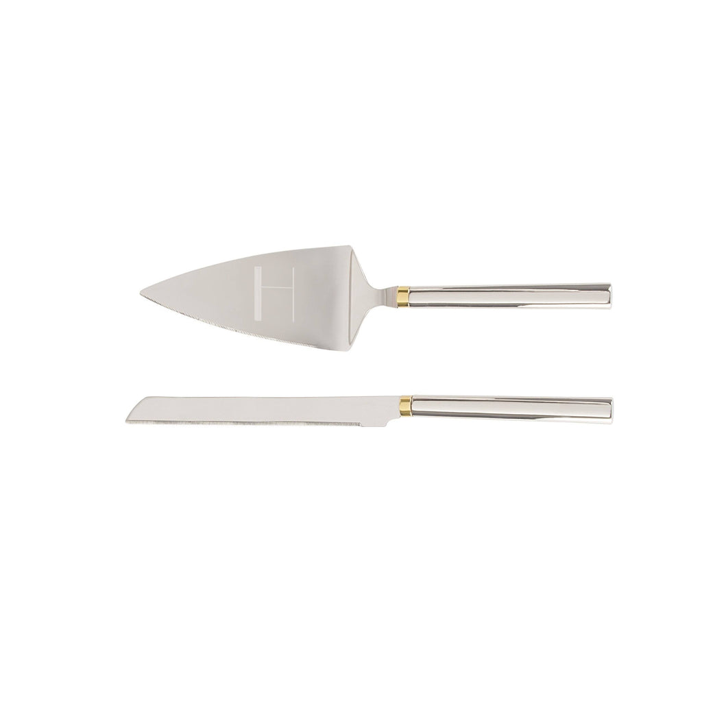 Gold Champagne Flutes and Cake Serving Set Y8858