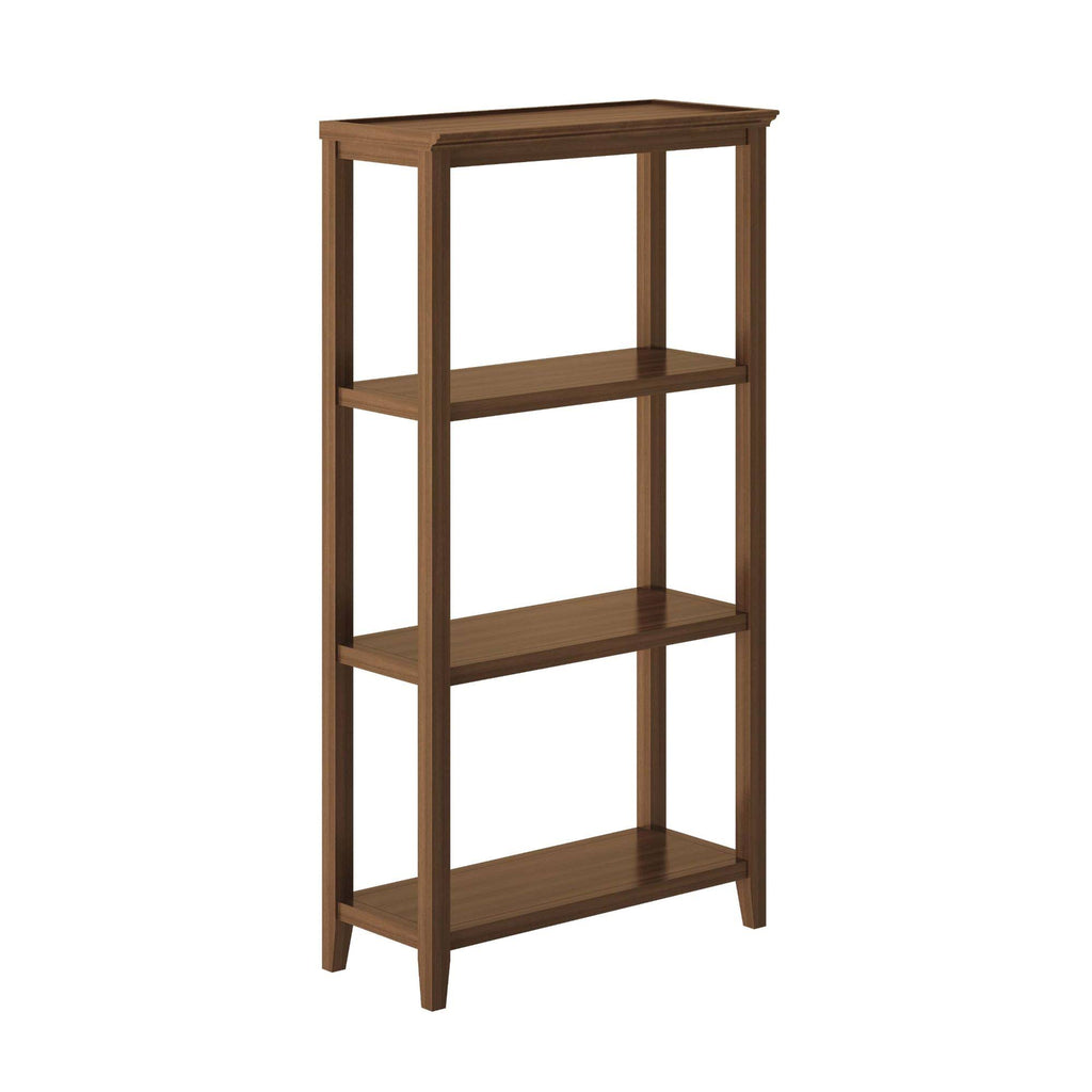 Walnut Brown Solid 3-Tier Tall Bookcase L534