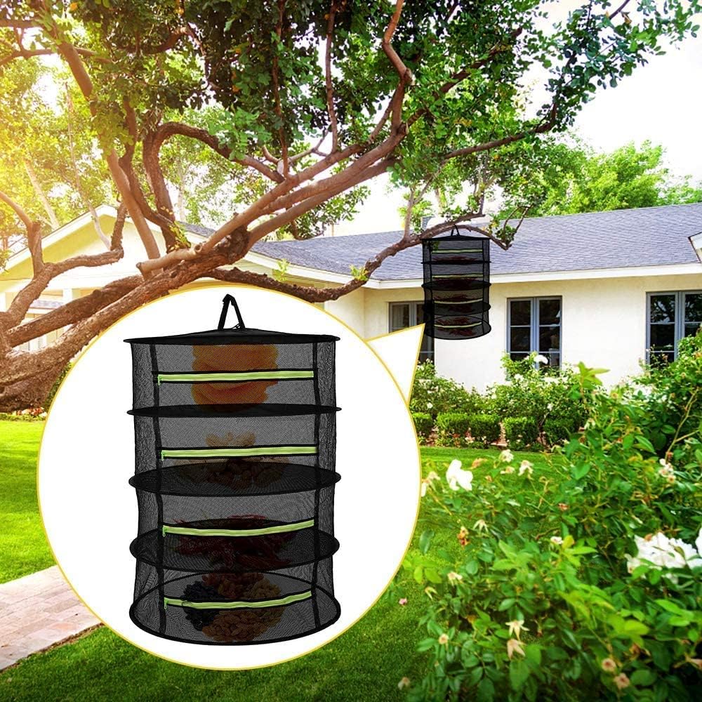 4-Layer Folding Nylon Mesh Drying Rack with Carrying Bag M977