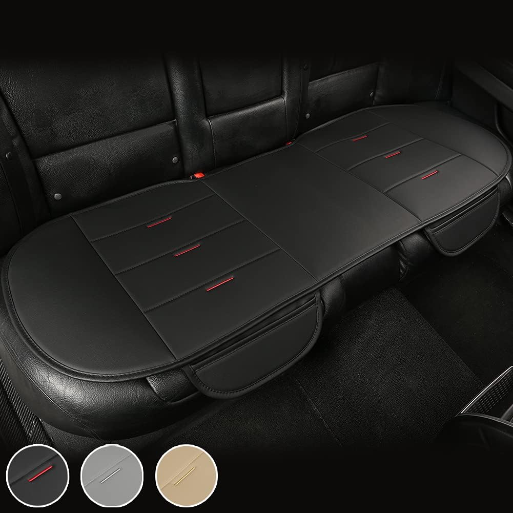 Beige PU Leather Rear Seat Cover S88481