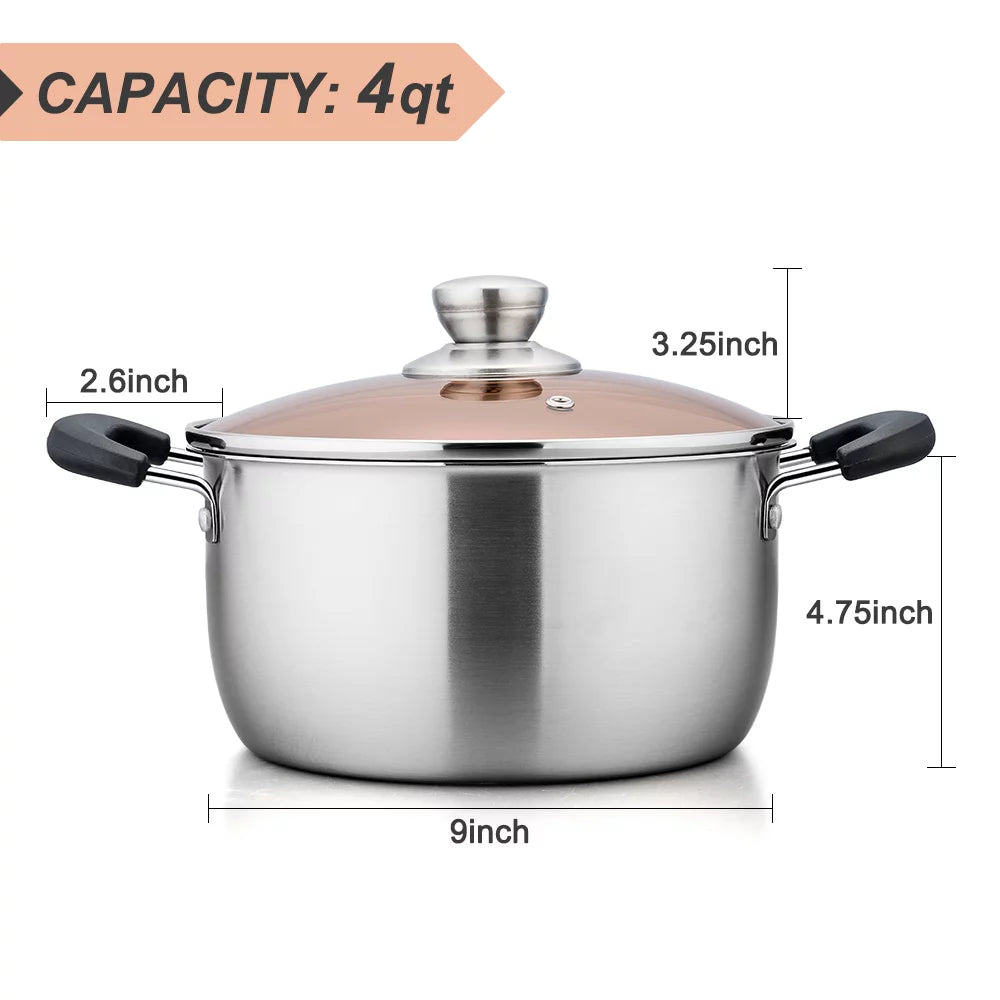4 Quart Stainless Steel Stockpot with Lid Q659