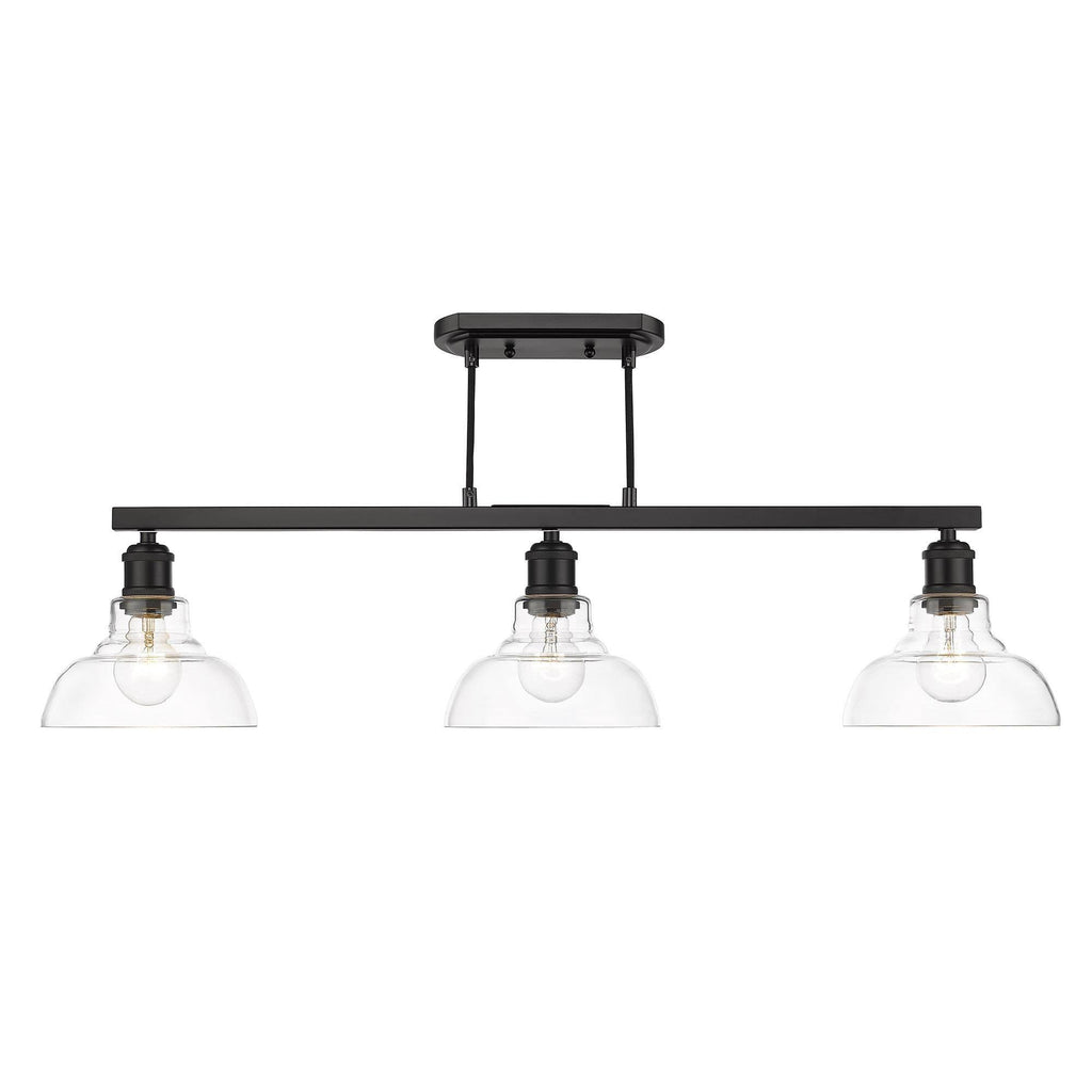 Matte Black 3 Light Semi-Flush M6258