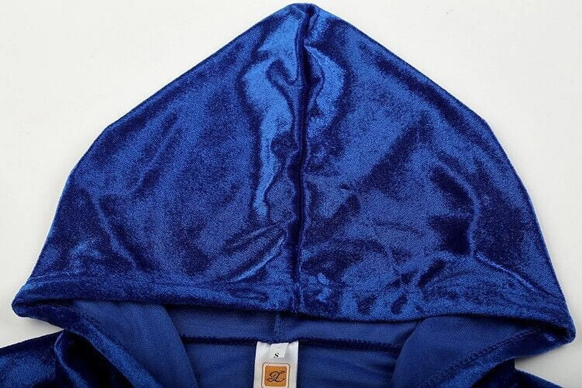 Velour 2-Piece Hoodie Tracksuit Set E75574