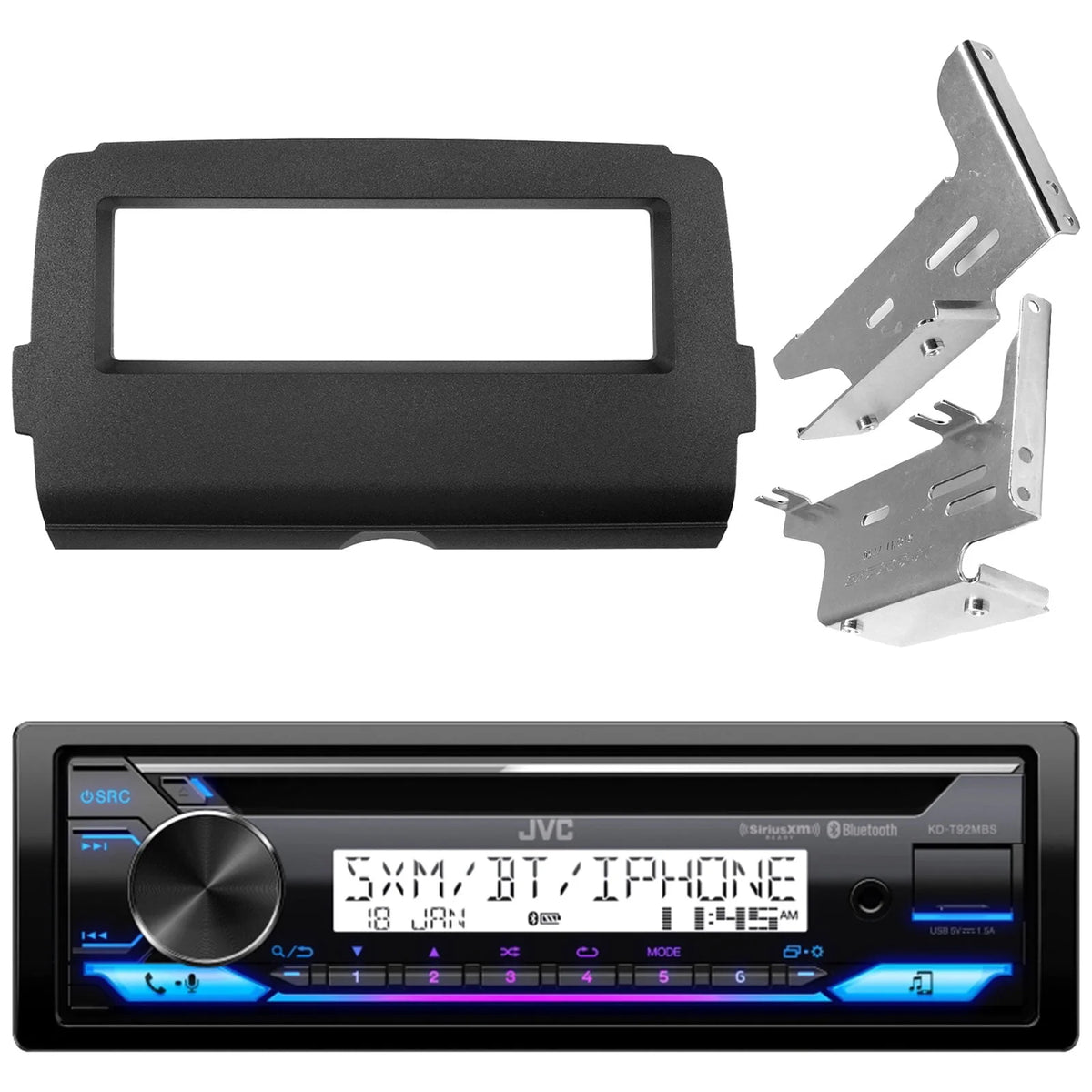 Single DIN Marine Bluetooth USB AM/FM Radio CD Player Stereo Receiver H808132